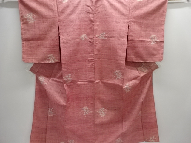 JAPANESE KIMONO / ANTIQUE HITOE TSUMUGI / WOVEN STREAM WATER & FLOWER 